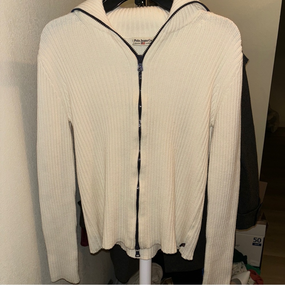 Polo by Ralph Lauren Off-White Hooded Cardigan